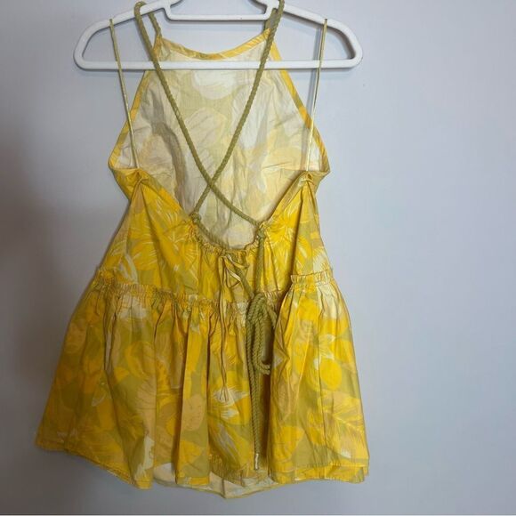 Free People Deserted Island Mini Dress in Yellow NWOT - Picture 9 of 11